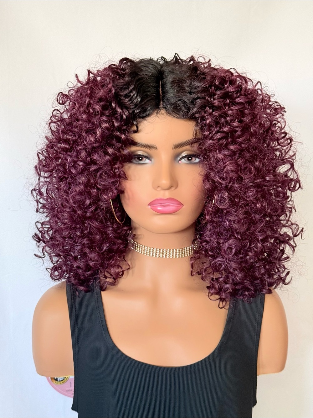 Gorgeous Ombre Plum “Put On & Go” Naturali Star Curly Synthetic Wig 🖤🥀